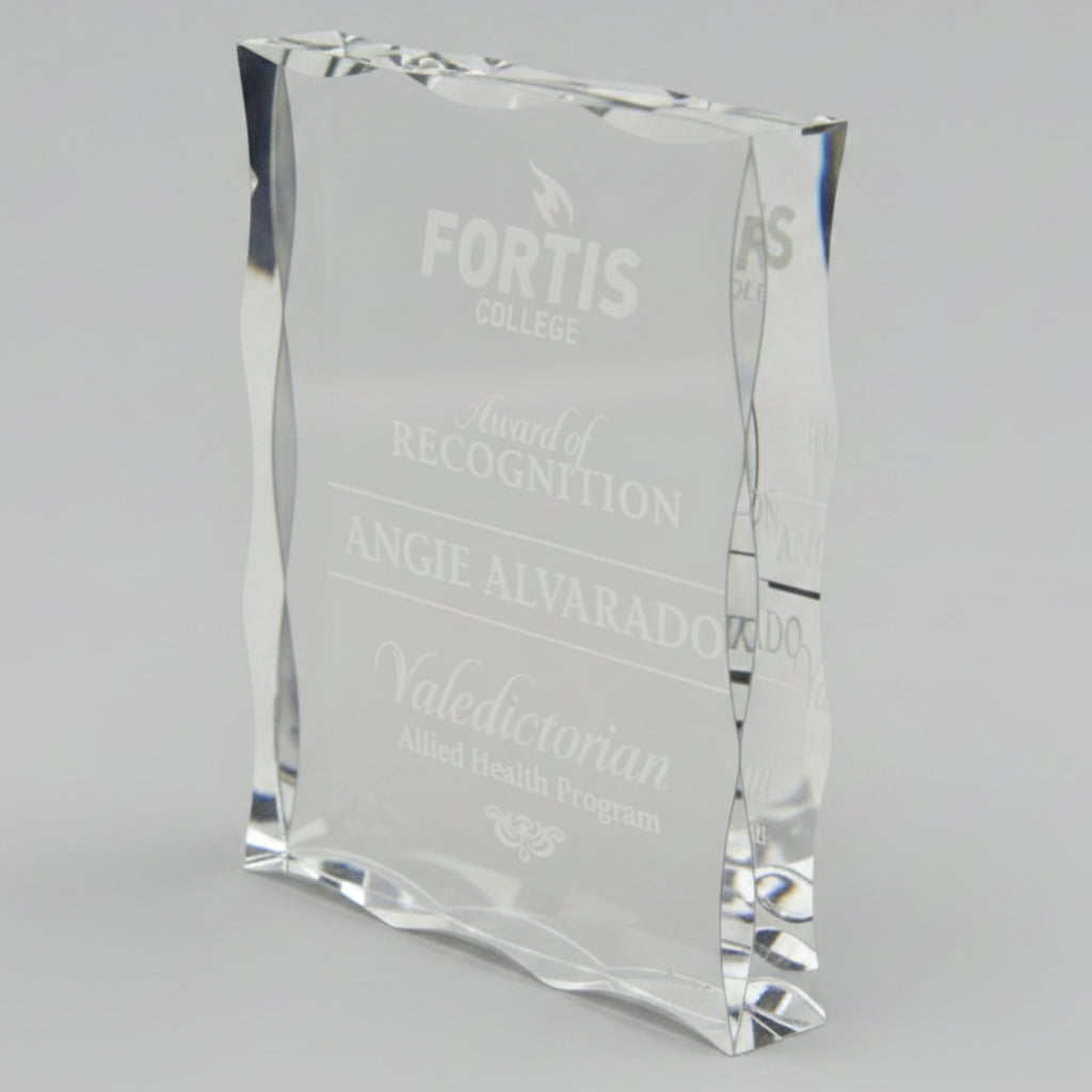 Acrylic Block with Scallop Edge-Awards &amp; Engraving