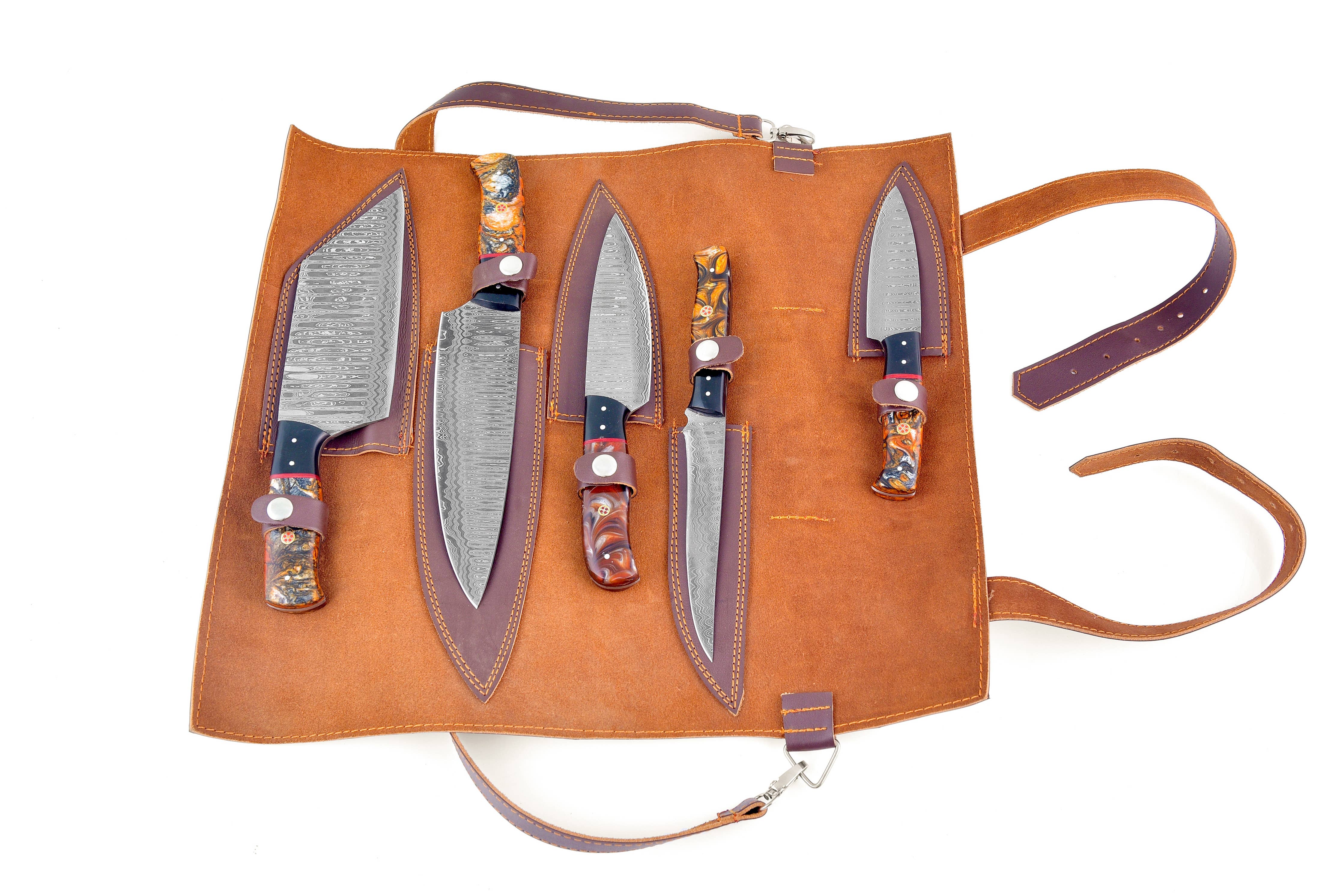 Titan's Artisanal Mastery: Damascus Essence 5-Piece Kitchen