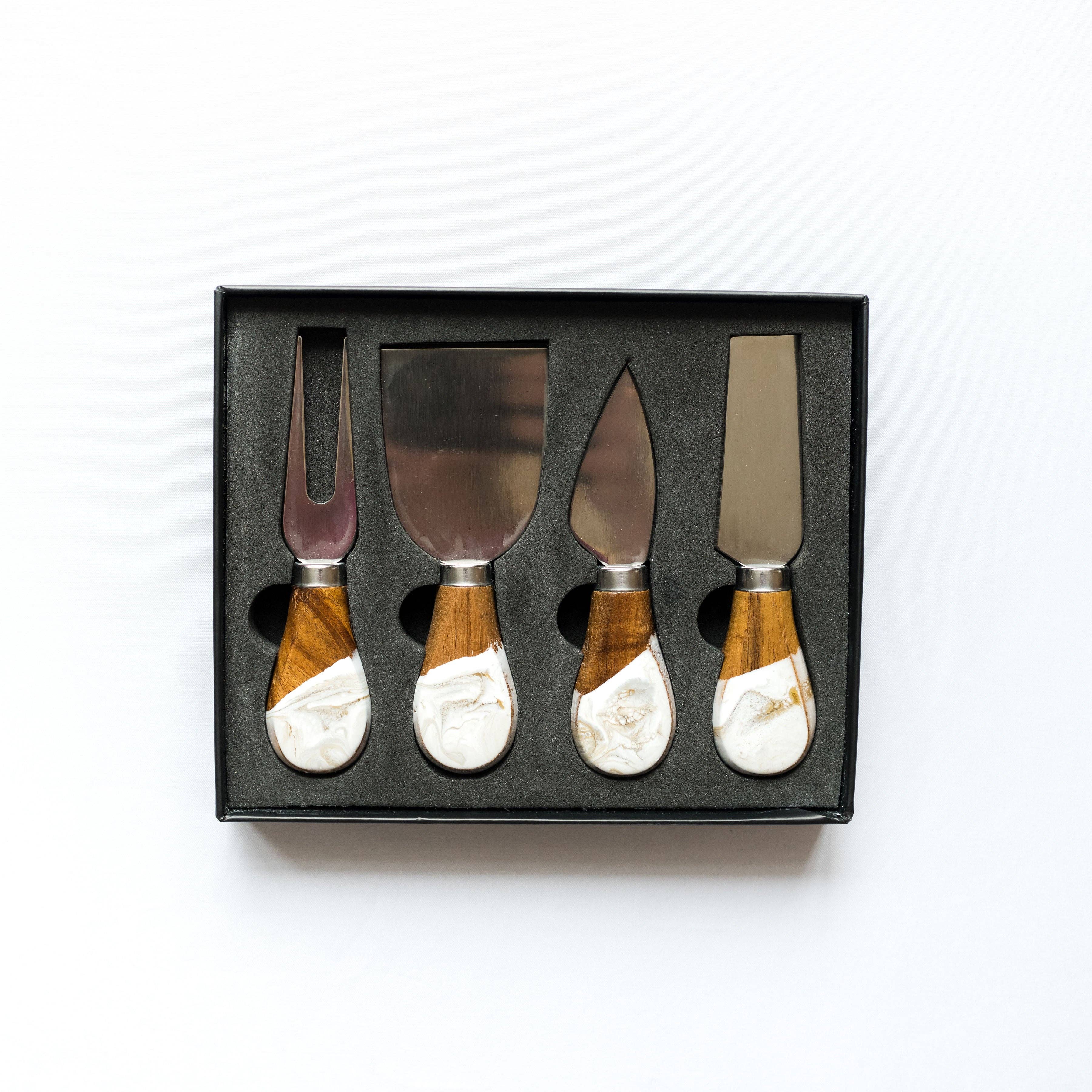 Resin Coated Cheese Knife Set - Set of 4