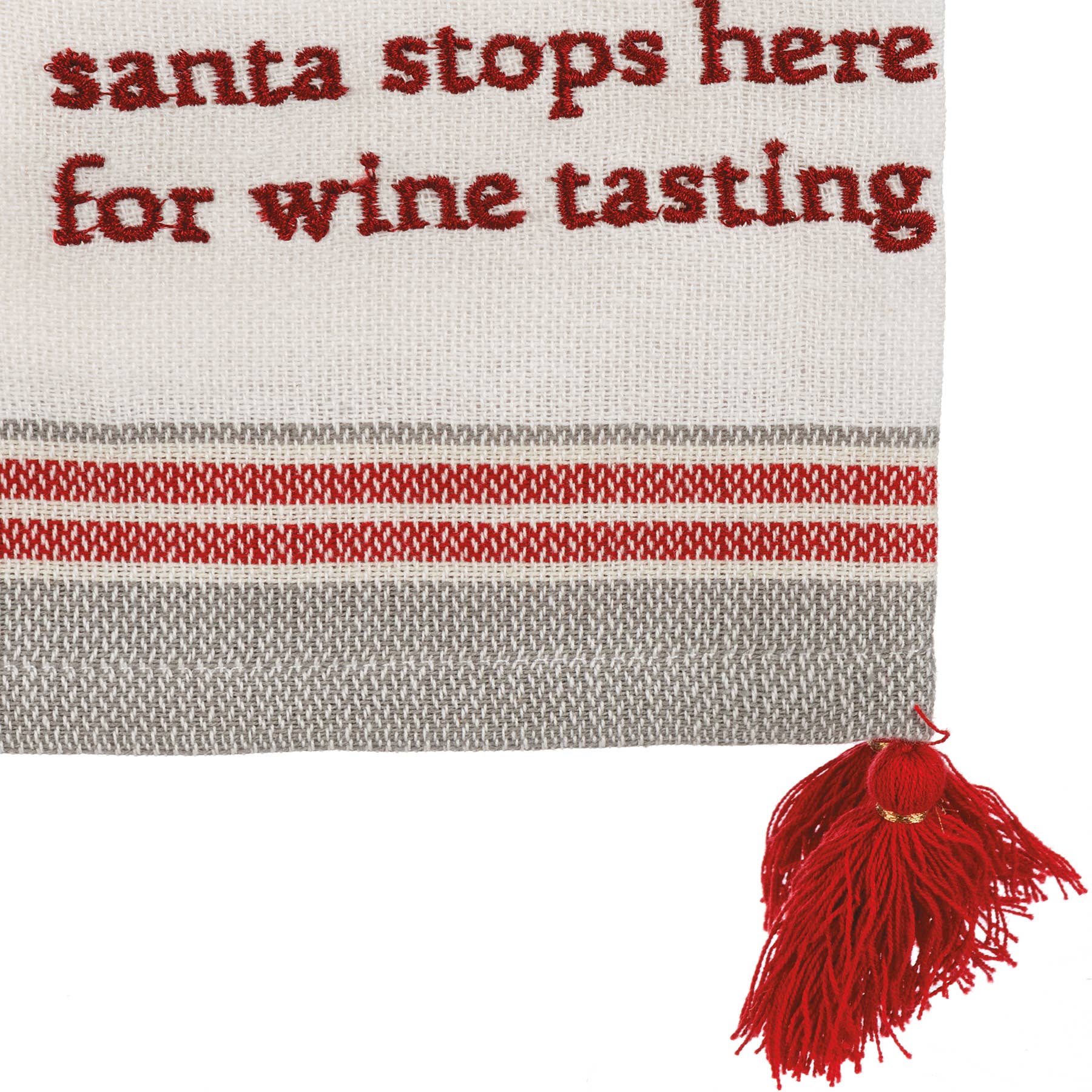 Santa Stops Here For Wine Tasting Kitchen Towel