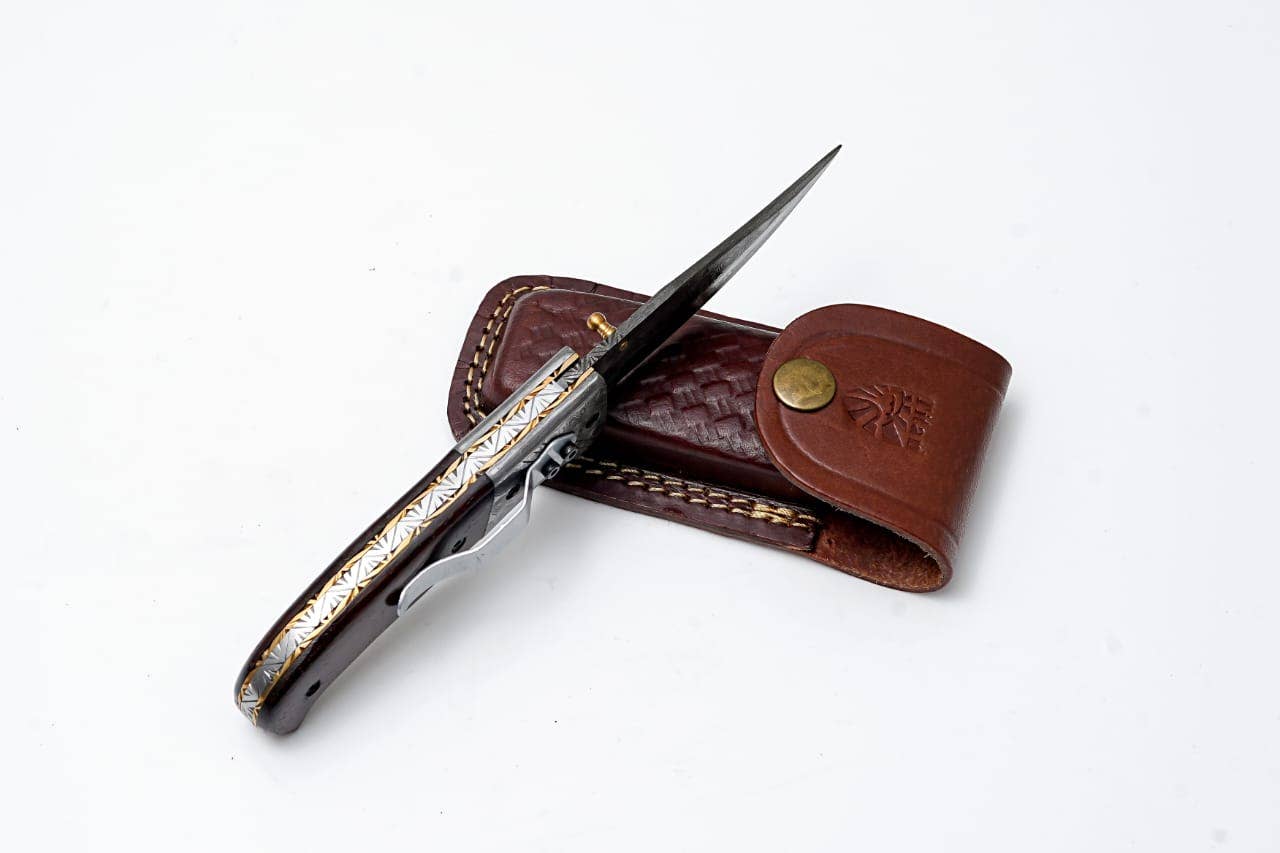 RAINDROP DAMASCUS FOLDING KNIFE