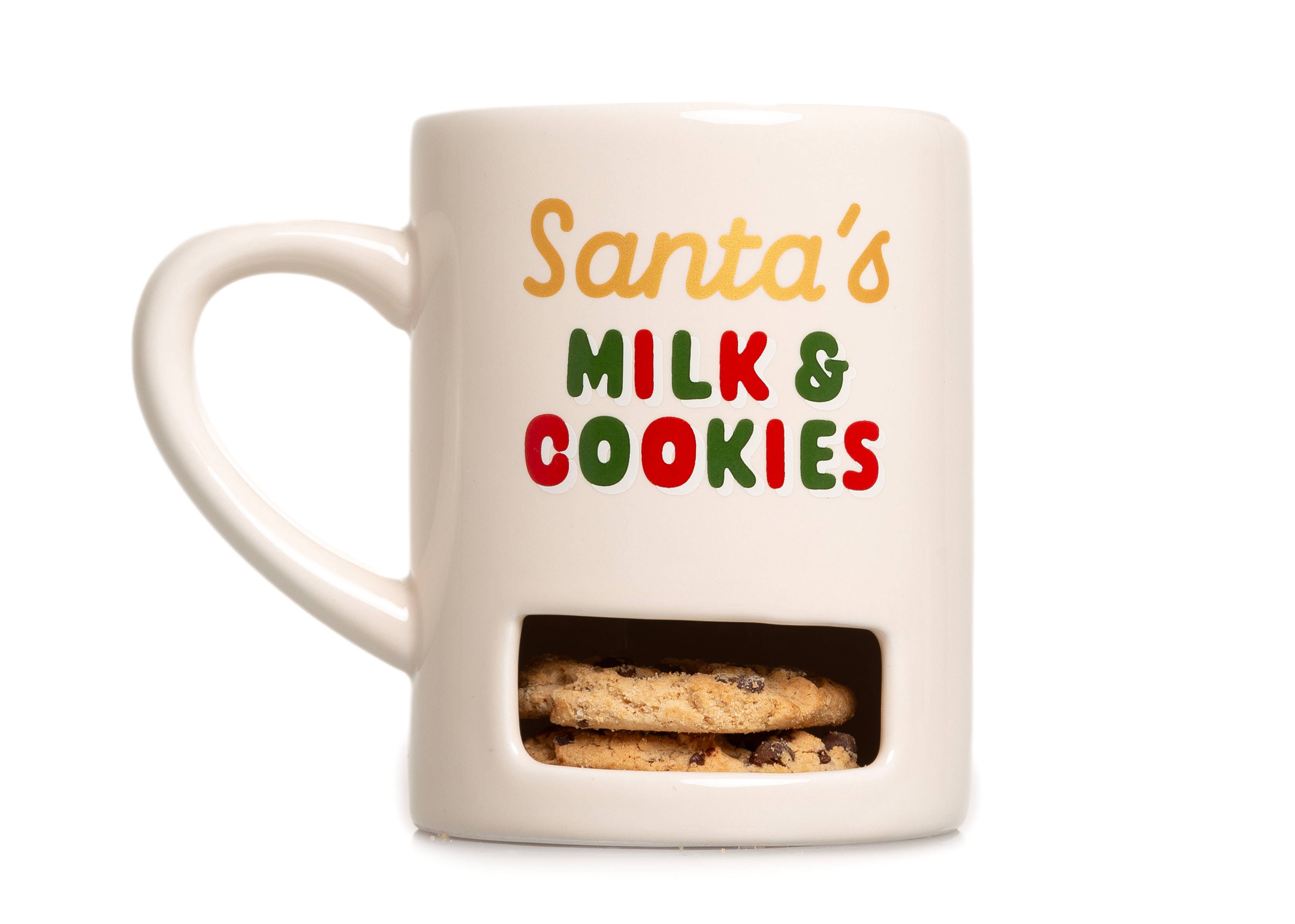 Santa’s Milk & Cookies Christmas Ceramic Mug, White