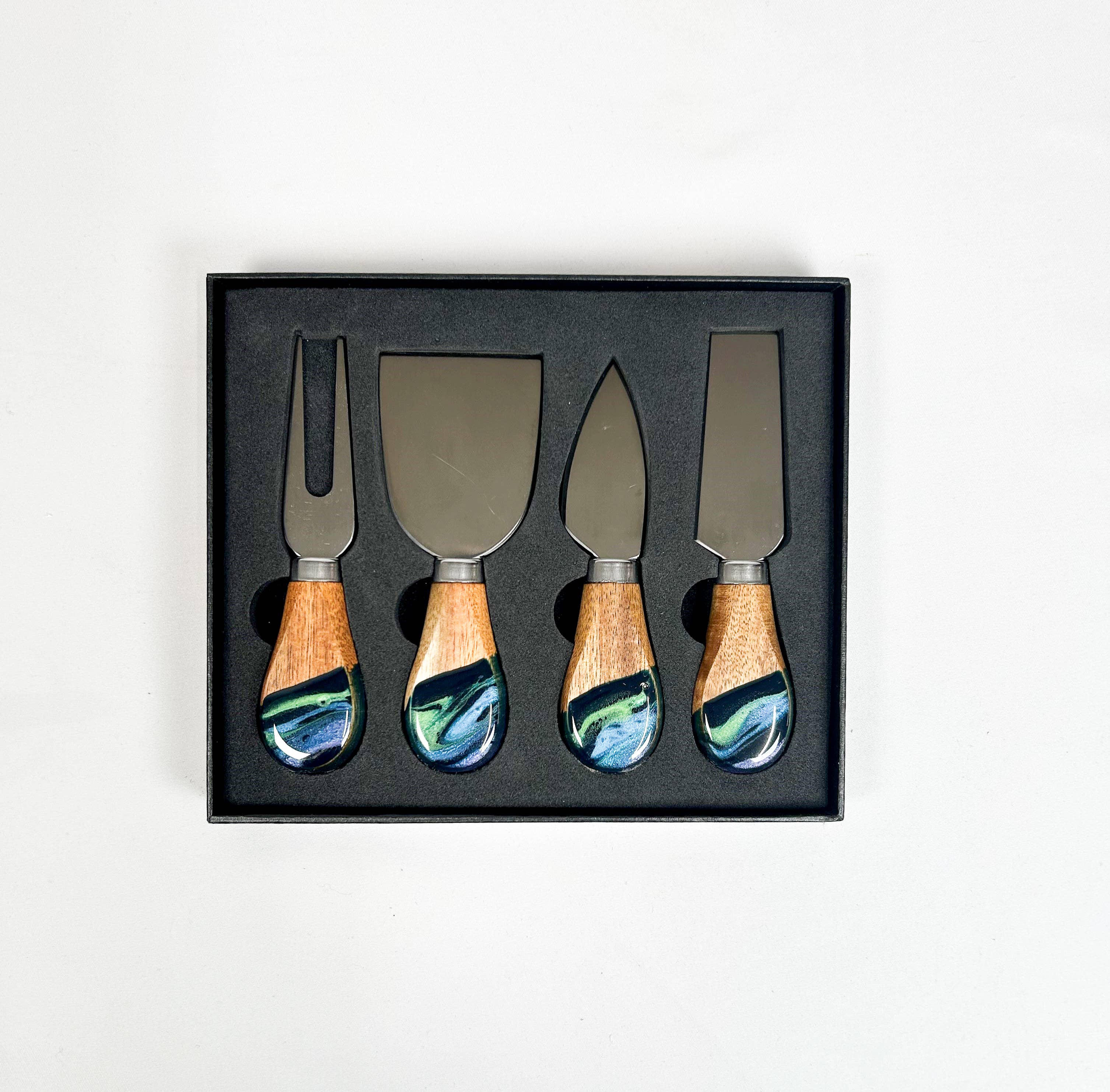 Resin Coated Cheese Knife Set - Set of 4