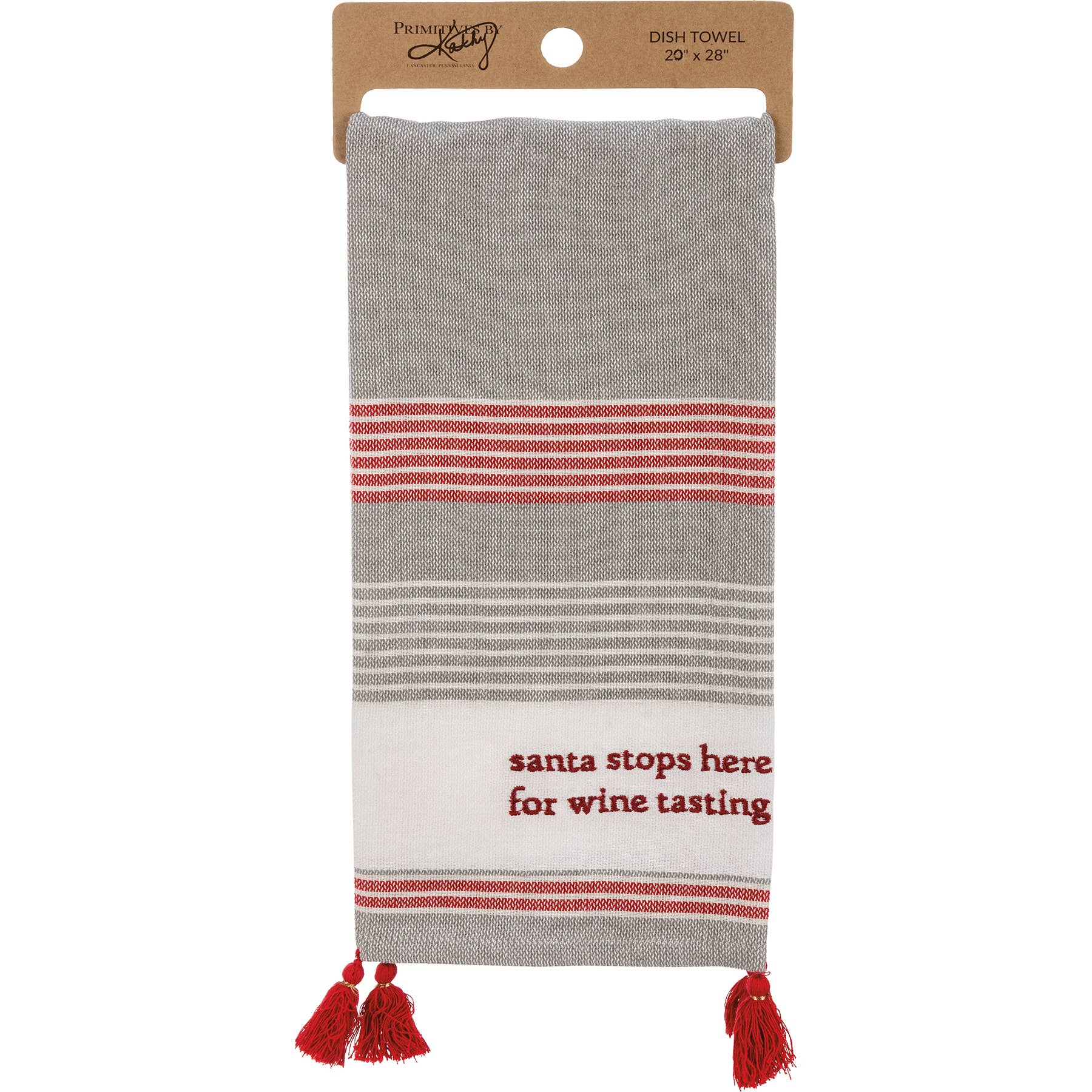 Santa Stops Here For Wine Tasting Kitchen Towel