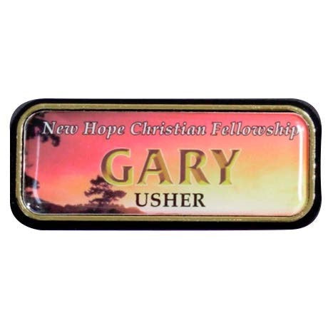 Epoxy Dome Name Badge with Frame