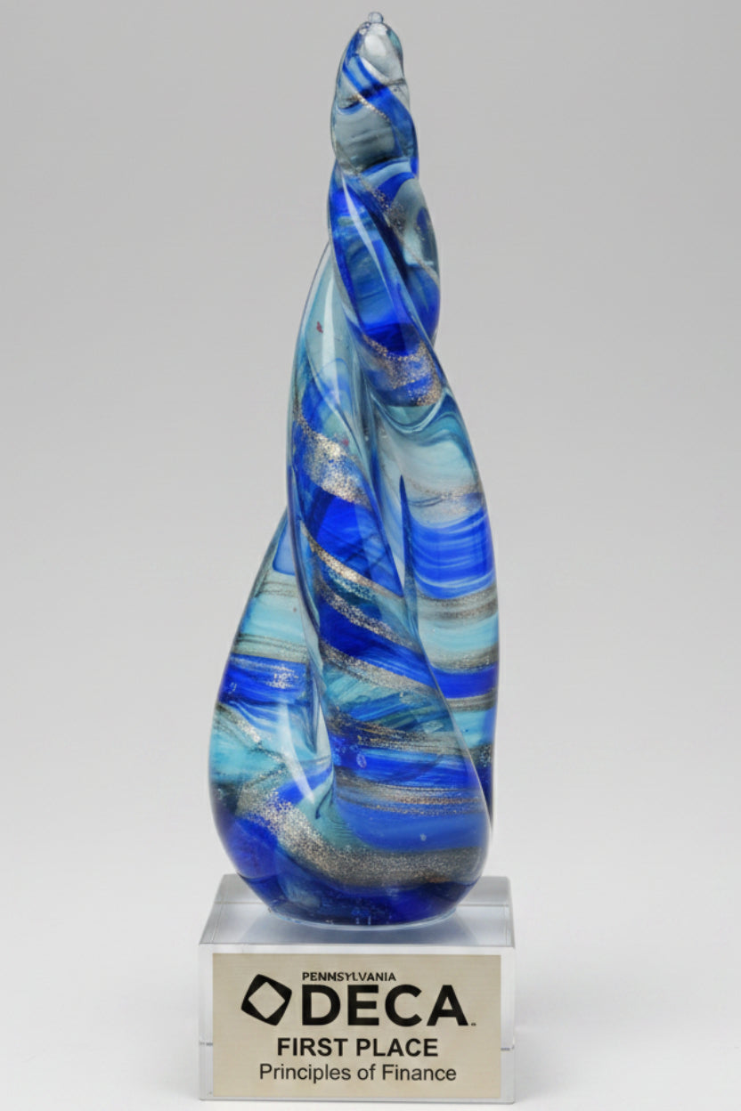 Pinnacle Metallic Twist Art Glass Award
