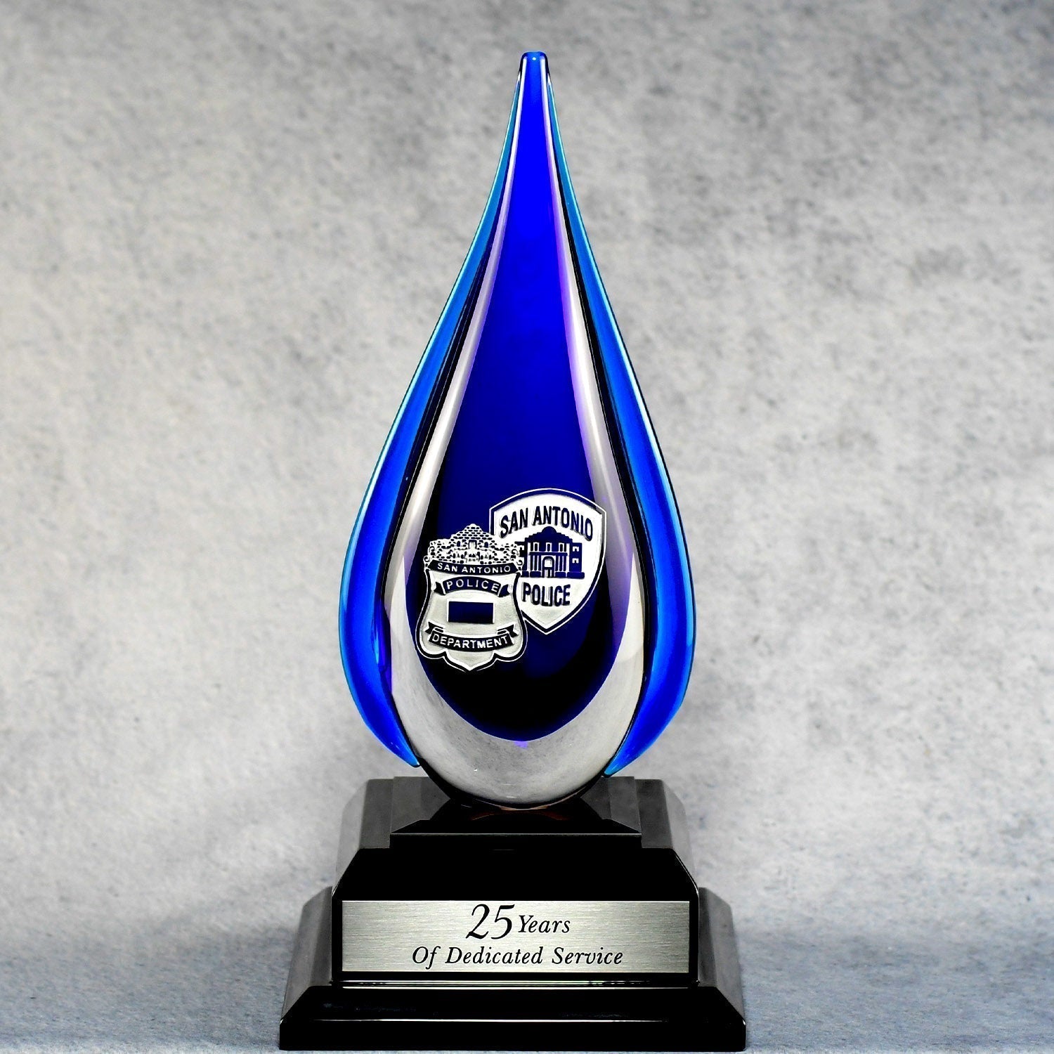 Etched Crystal Award Pointed Etched Award Teardrop Engraved Award Custom store Etched Retirement Trophy Company Logo Staff Awards Recognition