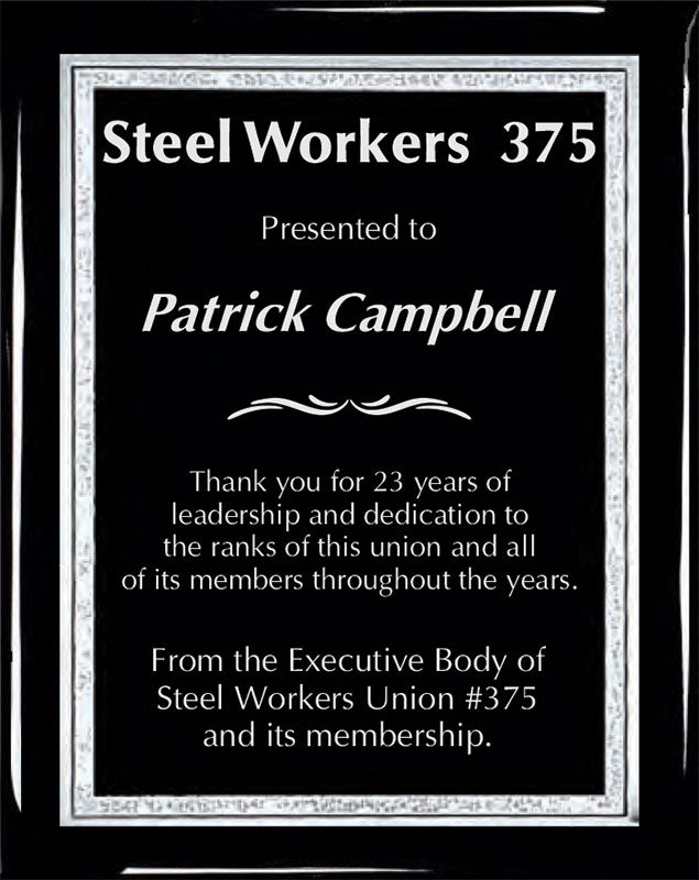 Ebony Piano Finish Plaque