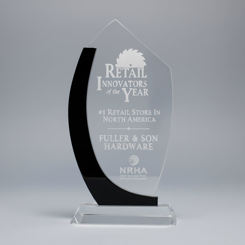 Black Curve Clear Crystal-Awards &amp; Engraving