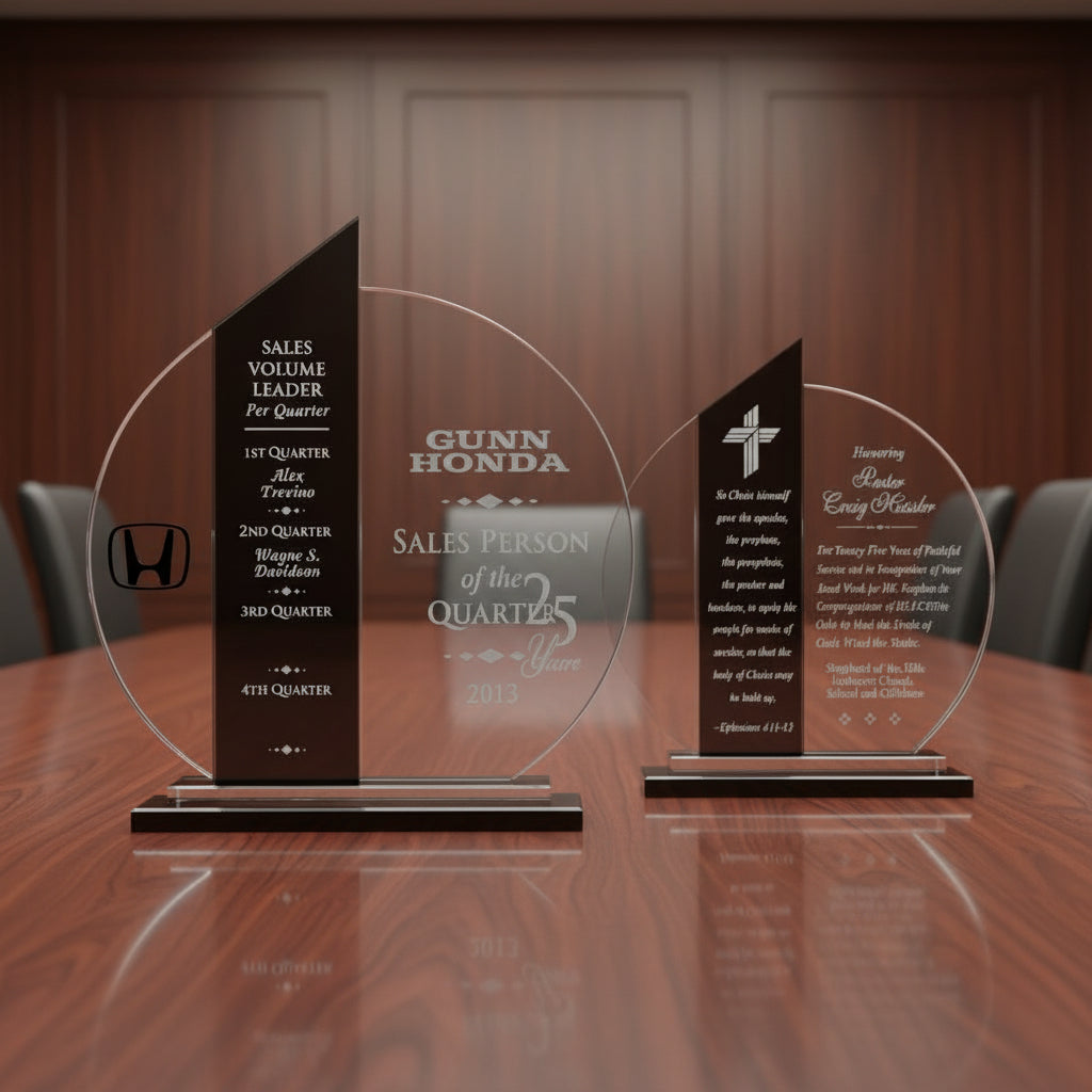 Black Accent Circular Crystal-Awards &amp; Engraving