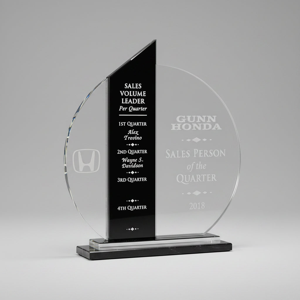 Black Accent Circular Crystal-Awards &amp; Engraving