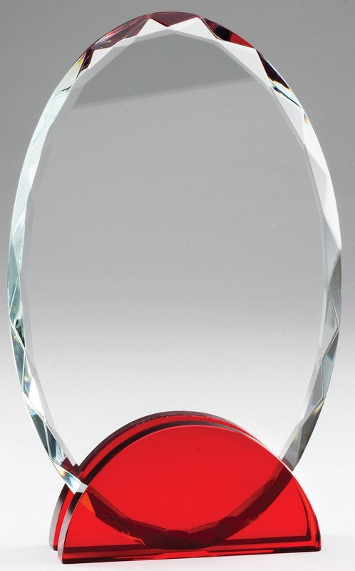 Faceted Oval Red Base