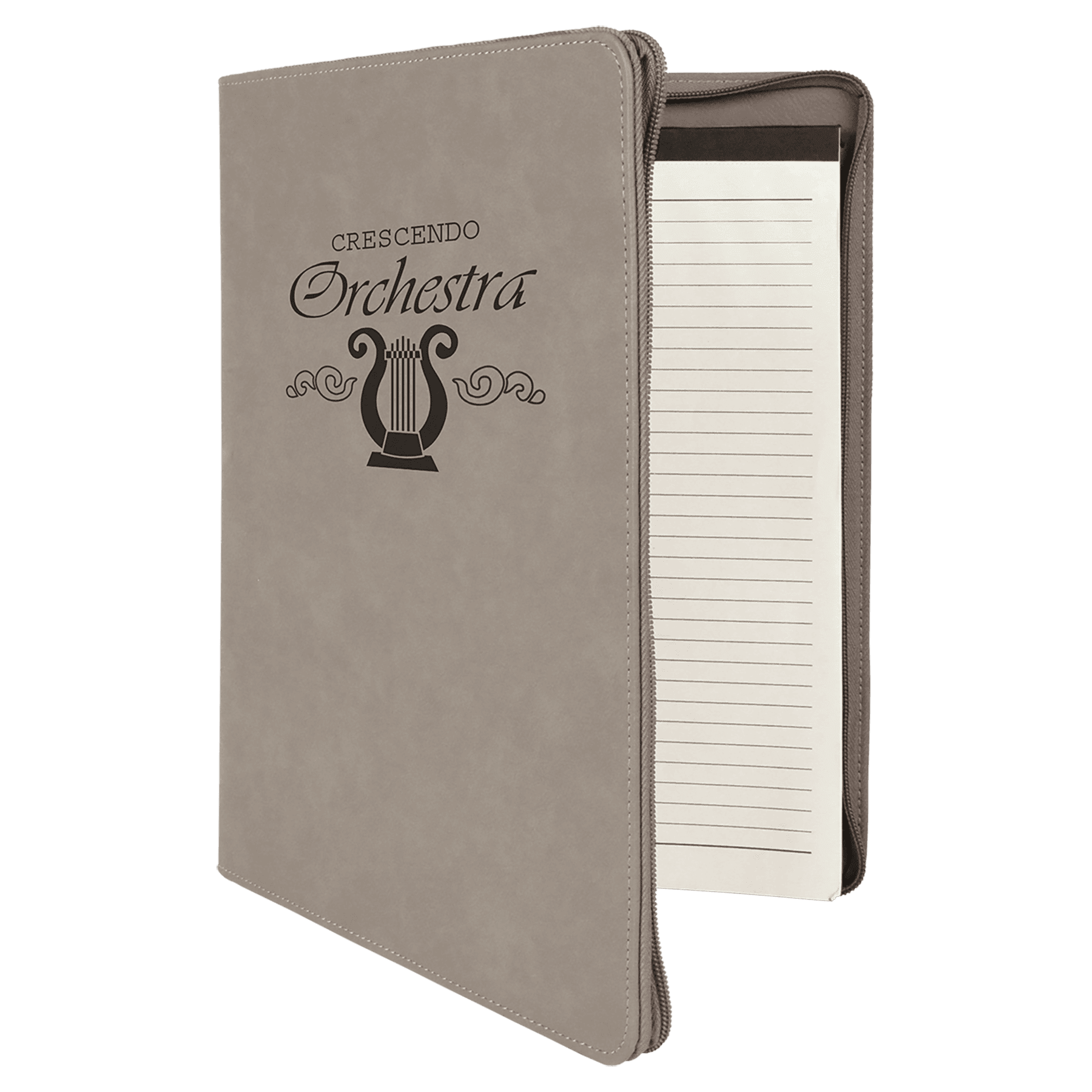 Laserable Leatherette® Portfolios with Zipper