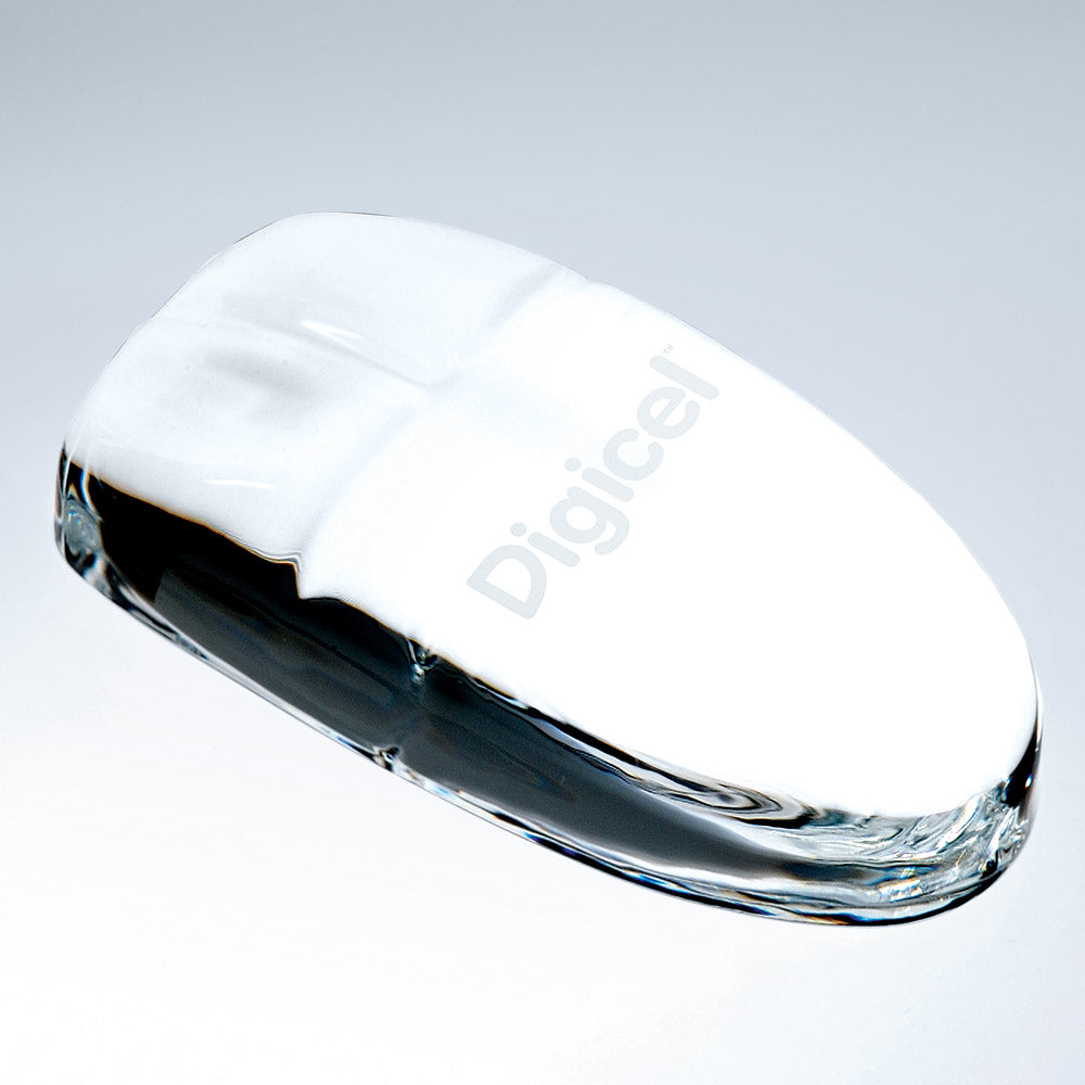 Optic Crystal Mouse Paperweight – Custom Engraved