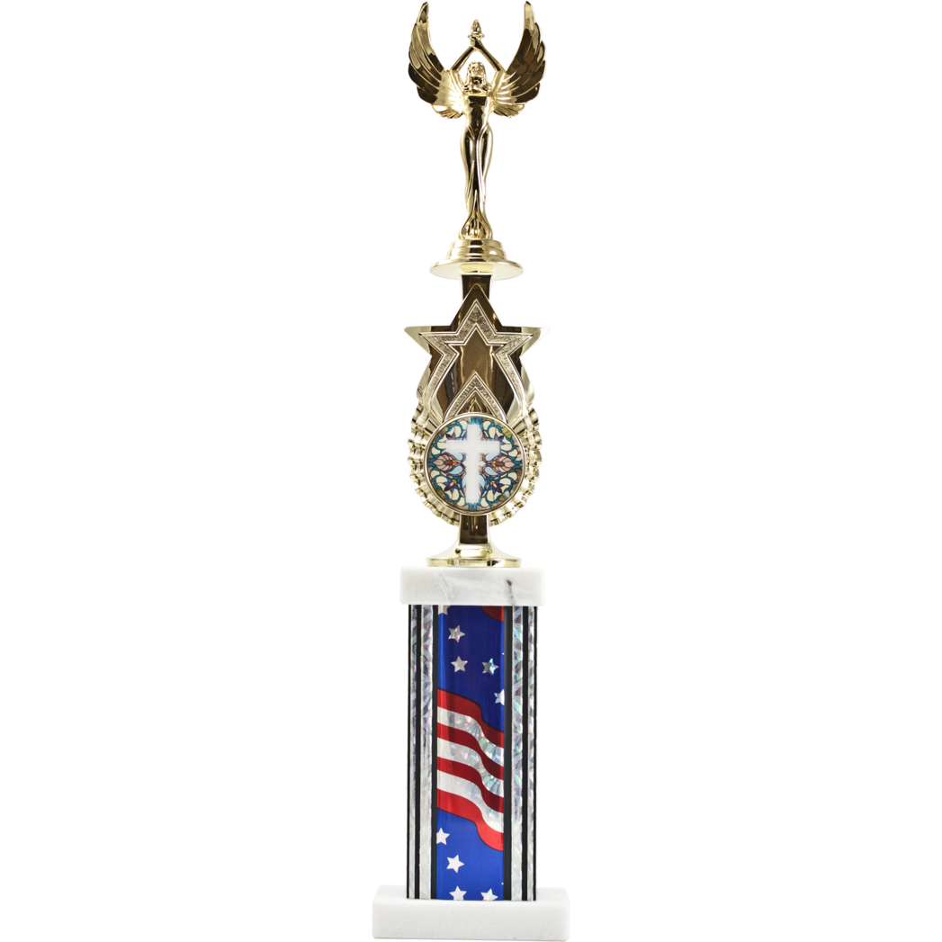 EXCLUSIVE Star Riser with Rectangle Column Award Trophy