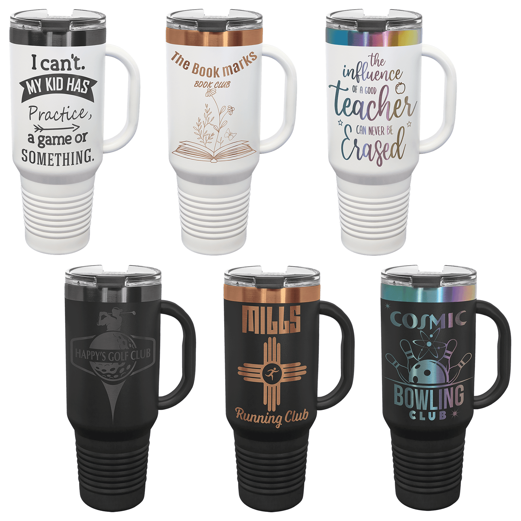 40 oz. Stainless Steel Vacuum Insulated Travel Mug with Handle and Straw - Ion Plated