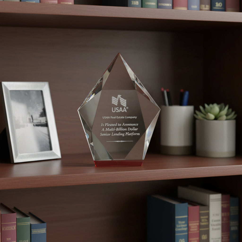 Multi-Faceted Crystal Hexagon-Awards &amp; Engraving