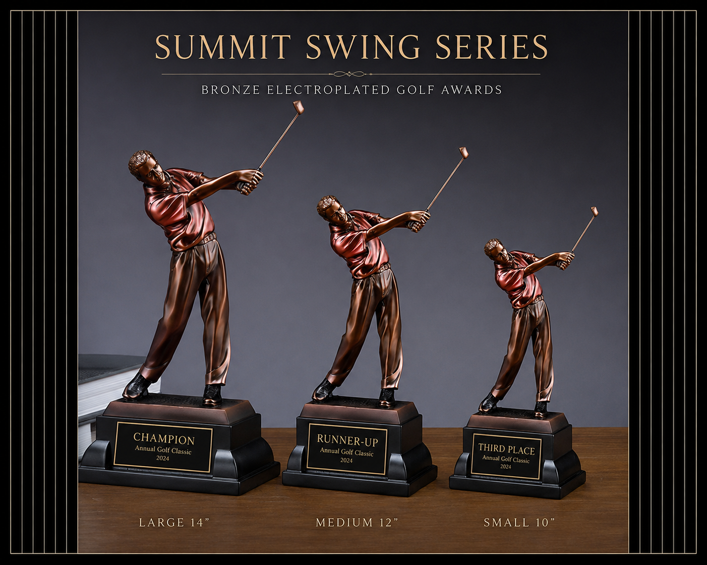 Summit Swing Series Bronze Electroplated Golf Award