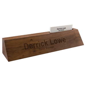 Walnut Desk Wedge with Business Card Holder