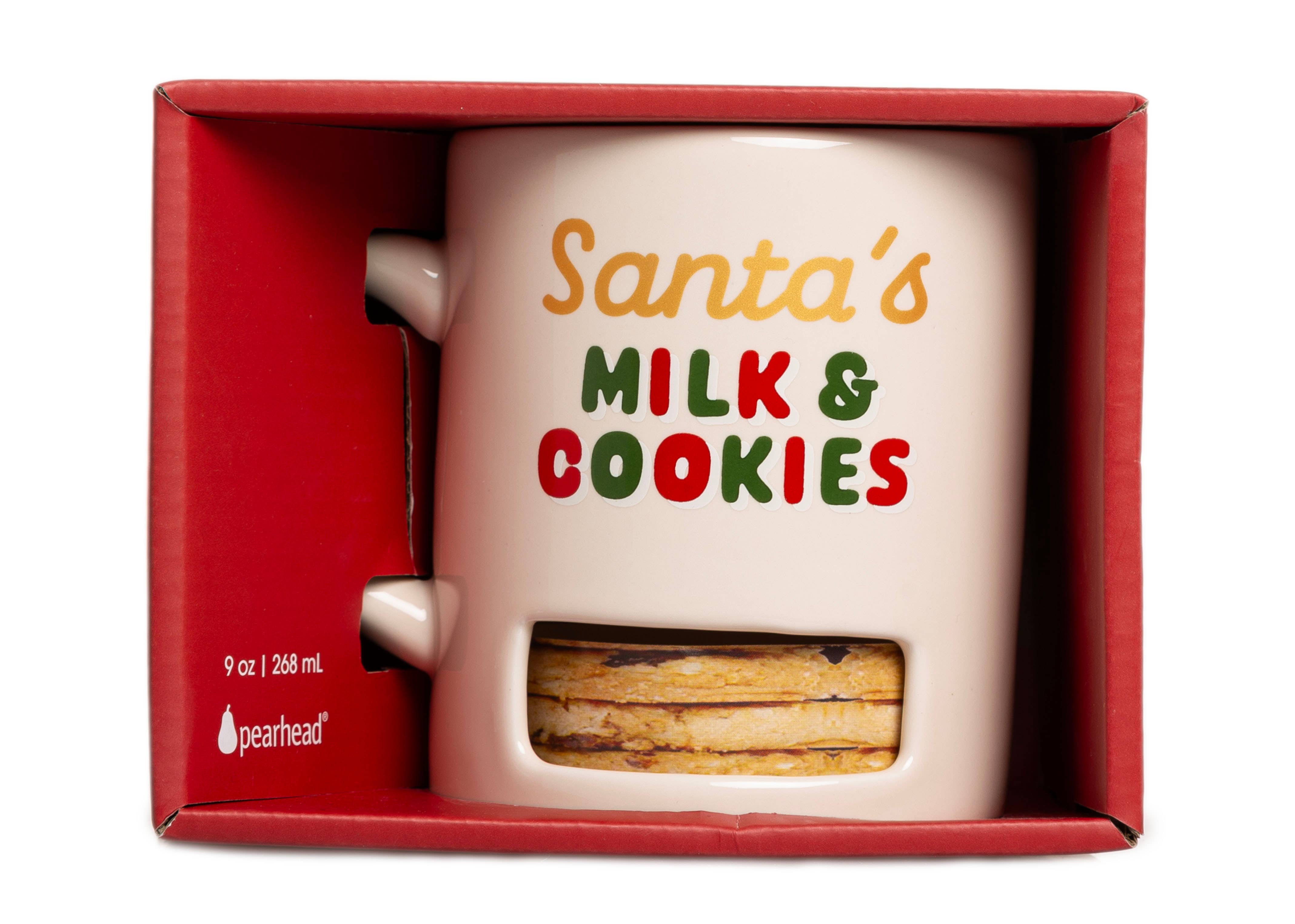 Santa’s Milk & Cookies Christmas Ceramic Mug, White