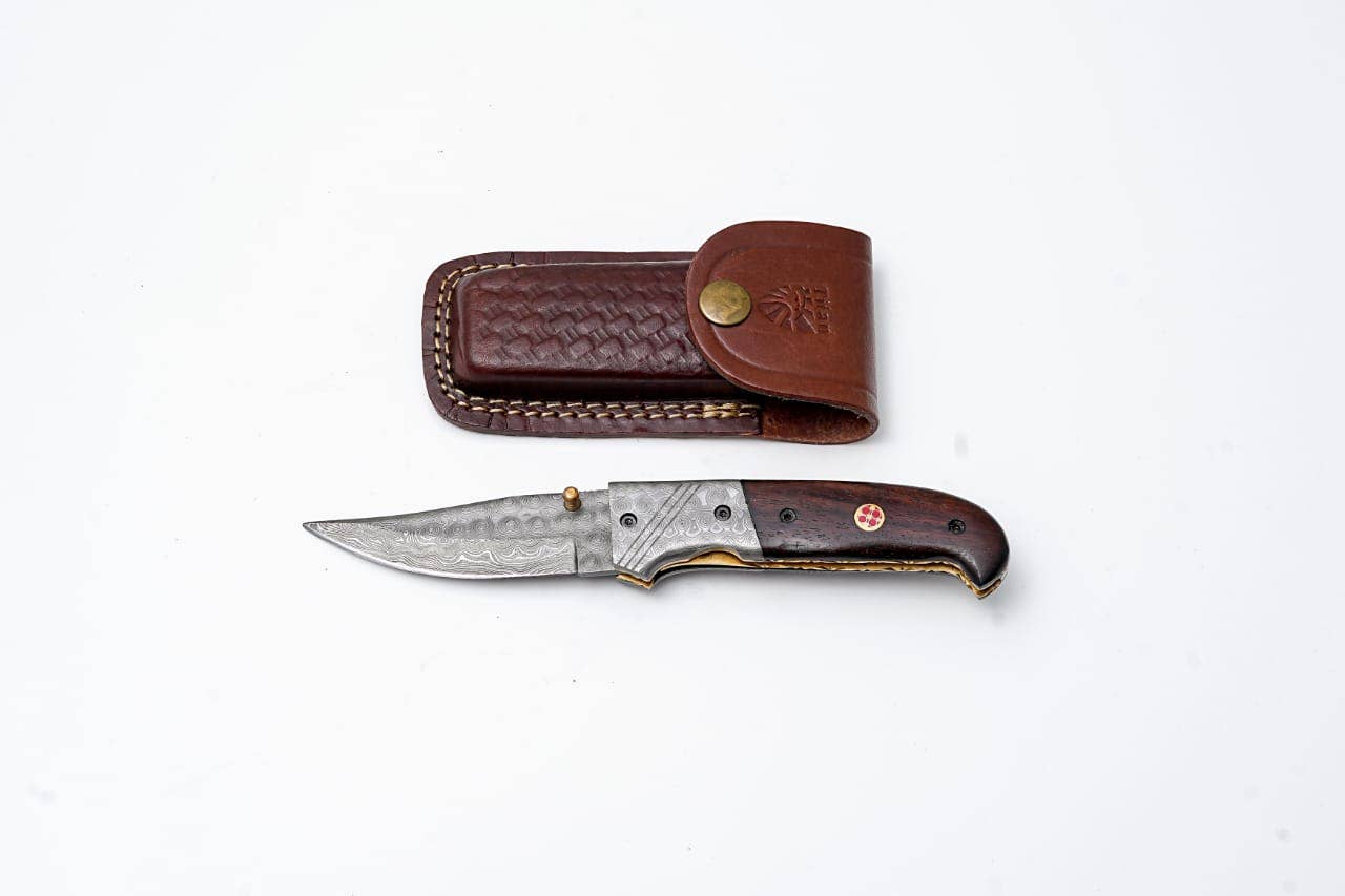 RAINDROP DAMASCUS FOLDING KNIFE