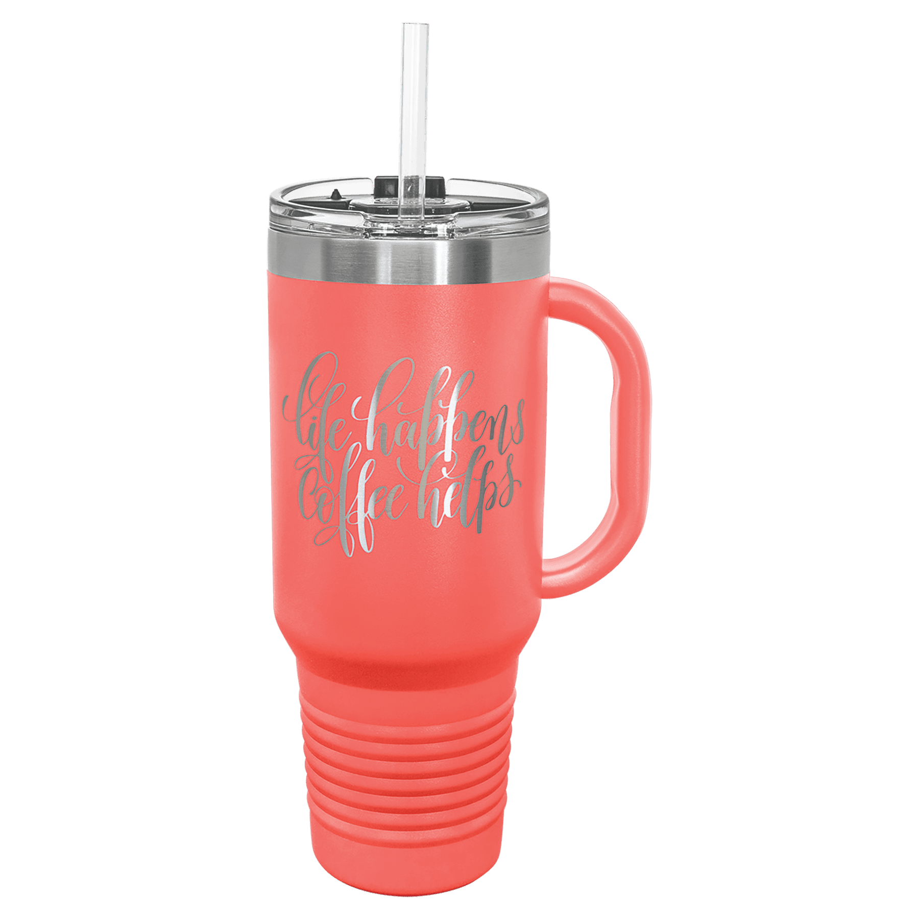 Polar Camel 40 oz. Travel Mug with Handle, Straw Included