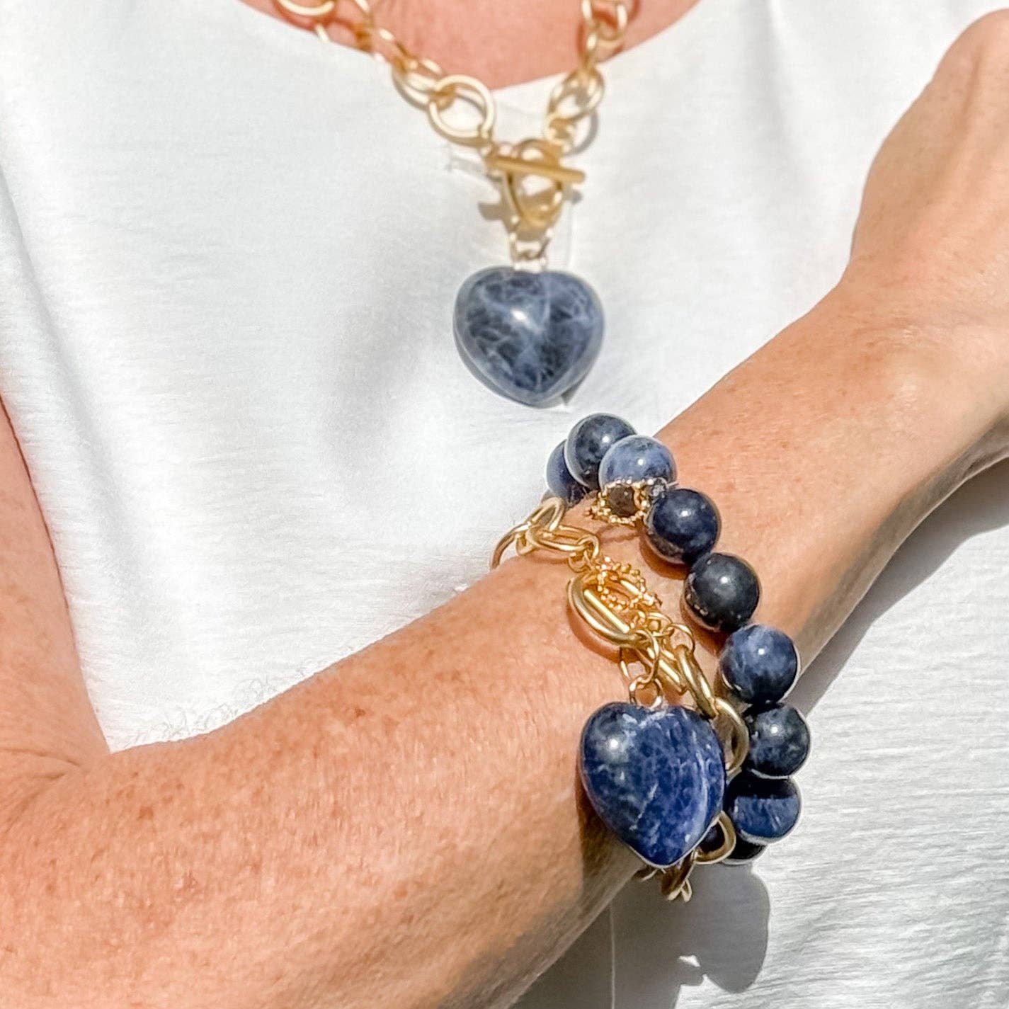 Heart & Soul Dumortierite Heart with Circle Loop Bracelet