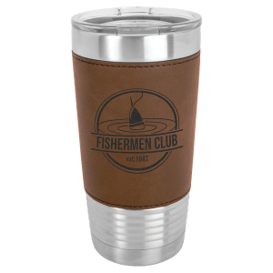 Polar Camel 20 oz. Laserable Leatherette Tumbler with Clear Lid