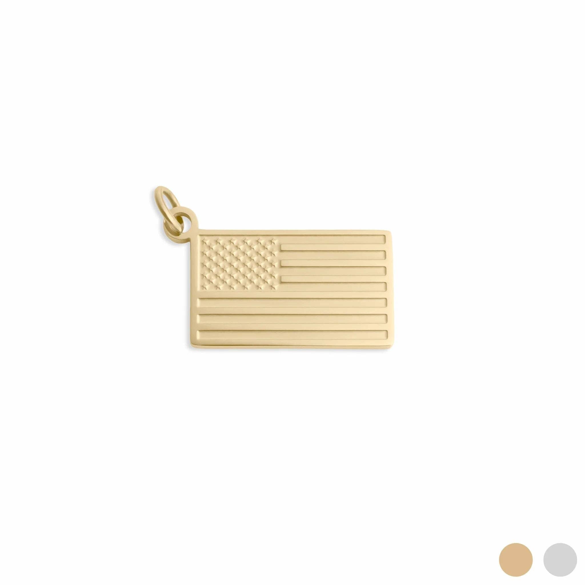 18K Gold PVD Stainless Steel Flag Charm