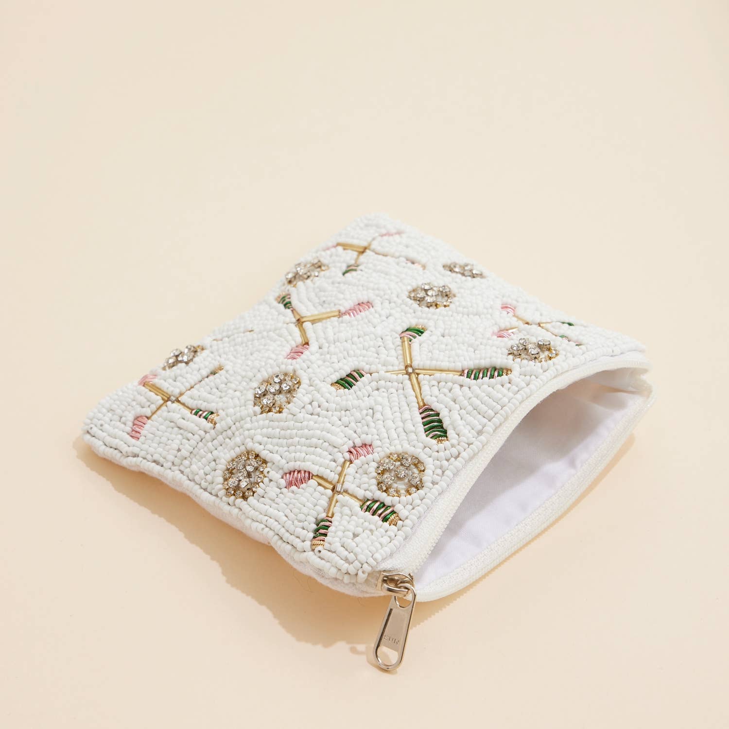 Beaded Golf Club & Ball White | Coin Pouch