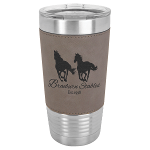 Polar Camel 20 oz. Laserable Leatherette Tumbler with Clear Lid