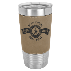 Polar Camel 20 oz. Laserable Leatherette Tumbler with Clear Lid