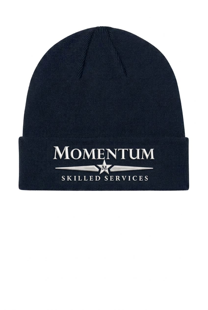 Night Navy beanie with smaller embroidered logo
