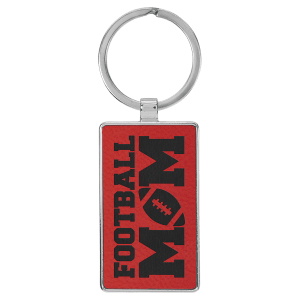 Laserable Leatherette Rectangle Keychain